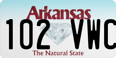 AR license plate 102VWC