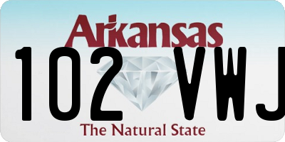 AR license plate 102VWJ