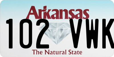AR license plate 102VWK