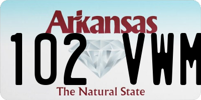 AR license plate 102VWM