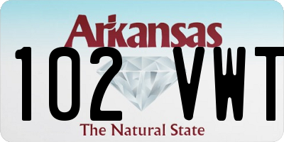 AR license plate 102VWT