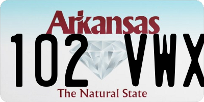 AR license plate 102VWX