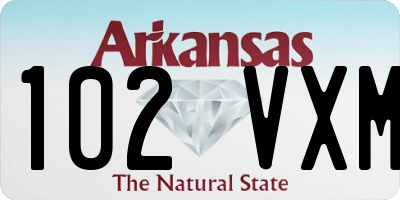 AR license plate 102VXM