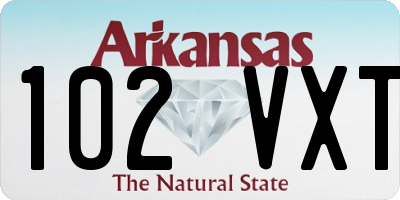 AR license plate 102VXT