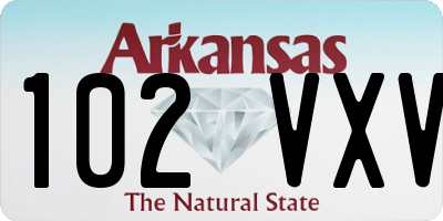 AR license plate 102VXV