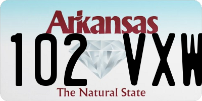AR license plate 102VXW