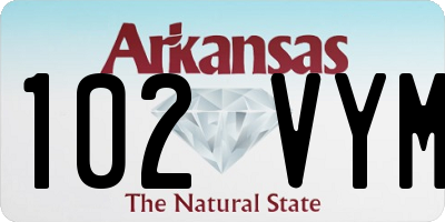 AR license plate 102VYM