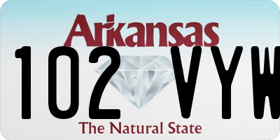 AR license plate 102VYW