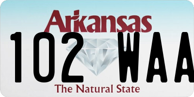 AR license plate 102WAA
