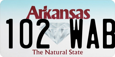 AR license plate 102WAB