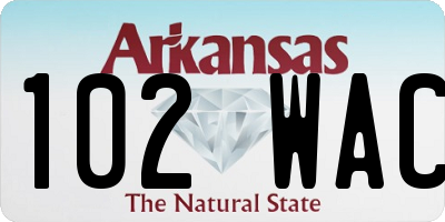 AR license plate 102WAC
