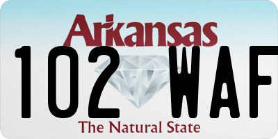 AR license plate 102WAF