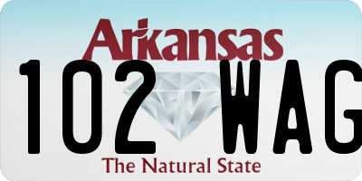 AR license plate 102WAG