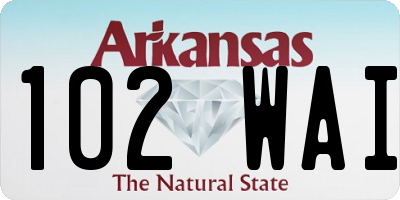 AR license plate 102WAI