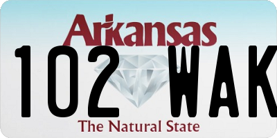 AR license plate 102WAK