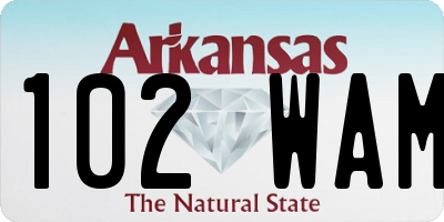 AR license plate 102WAM