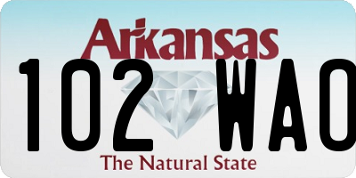 AR license plate 102WAO