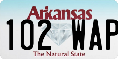 AR license plate 102WAP