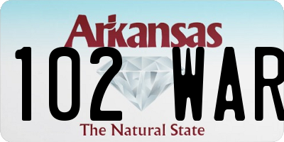 AR license plate 102WAR