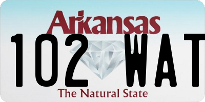 AR license plate 102WAT