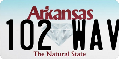 AR license plate 102WAV