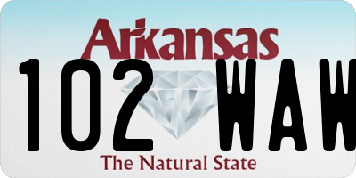 AR license plate 102WAW