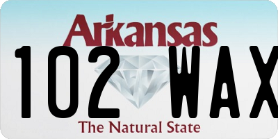 AR license plate 102WAX