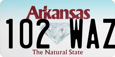 AR license plate 102WAZ