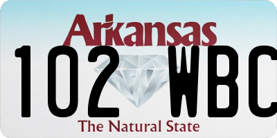 AR license plate 102WBC