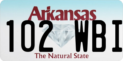AR license plate 102WBI