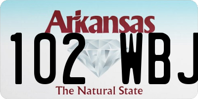 AR license plate 102WBJ
