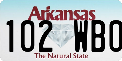 AR license plate 102WBO