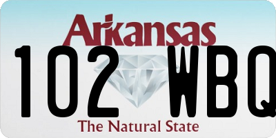 AR license plate 102WBQ