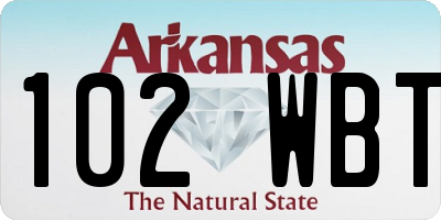 AR license plate 102WBT