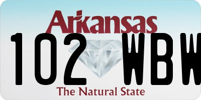 AR license plate 102WBW