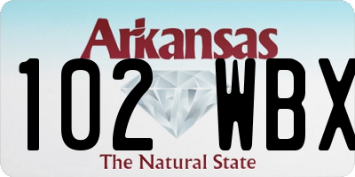 AR license plate 102WBX
