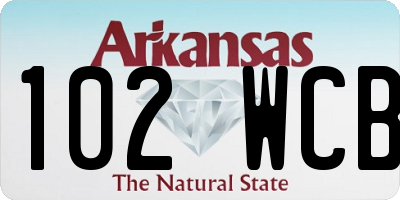 AR license plate 102WCB