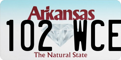 AR license plate 102WCE