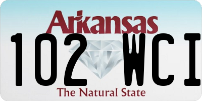 AR license plate 102WCI