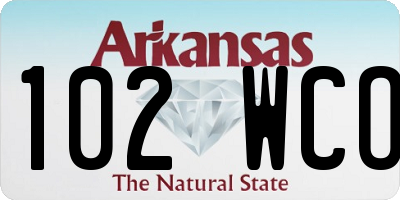 AR license plate 102WCO