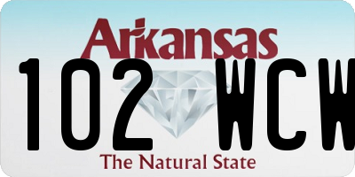 AR license plate 102WCW