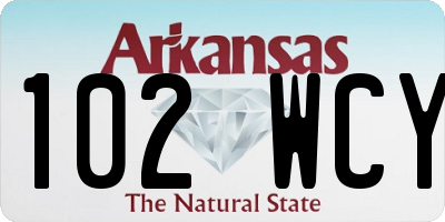AR license plate 102WCY