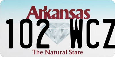 AR license plate 102WCZ