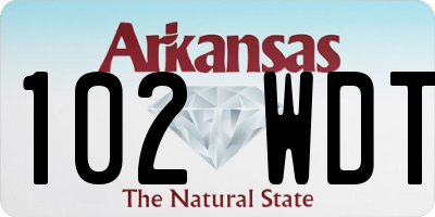 AR license plate 102WDT