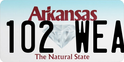 AR license plate 102WEA