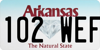 AR license plate 102WEF
