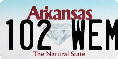 AR license plate 102WEM