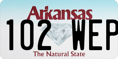 AR license plate 102WEP