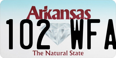 AR license plate 102WFA