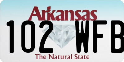 AR license plate 102WFB